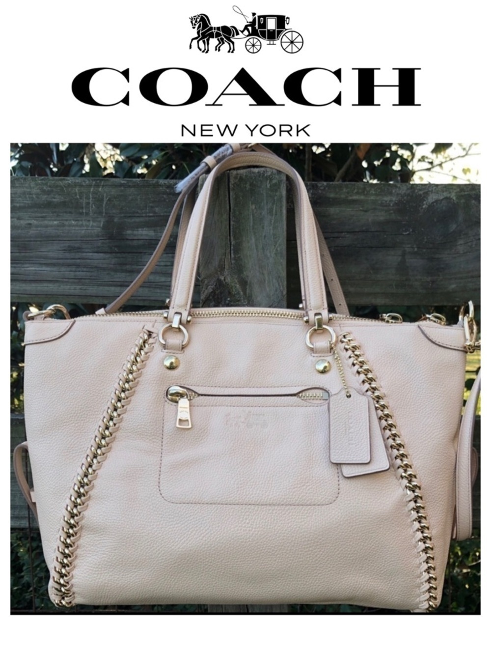 34339 Coach Apricot Peach Whiplash Prairie Bag NWT